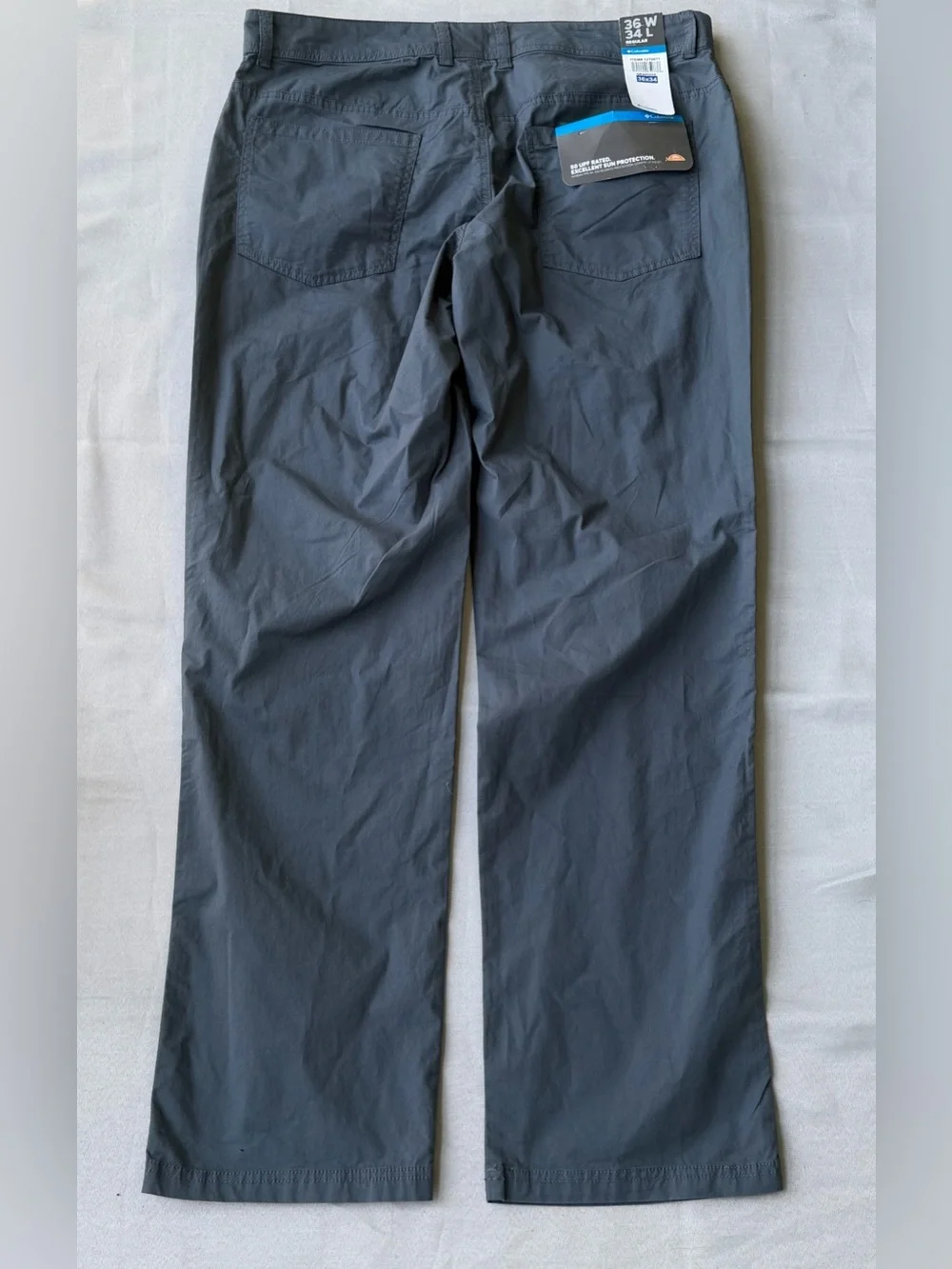 Columbia Rapid River Pants Mens 36x34 Gray Regular Fit Omni-Shade UPF 50 Hiking